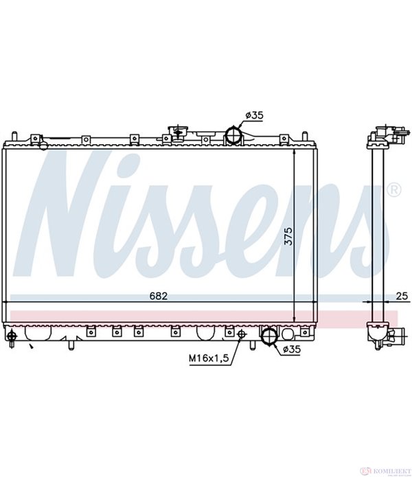 РАДИАТОР ВОДЕН MITSUBISHI LANCER V (1992-) 2.0 Diesel - NISSENS
