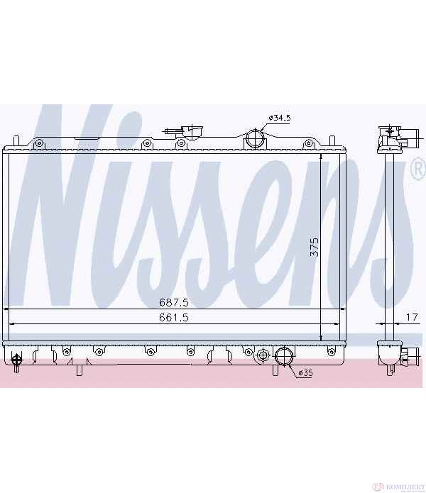 РАДИАТОР ВОДЕН MITSUBISHI GALANT IV (1988-) 2.0 GTI 16V - NISSENS