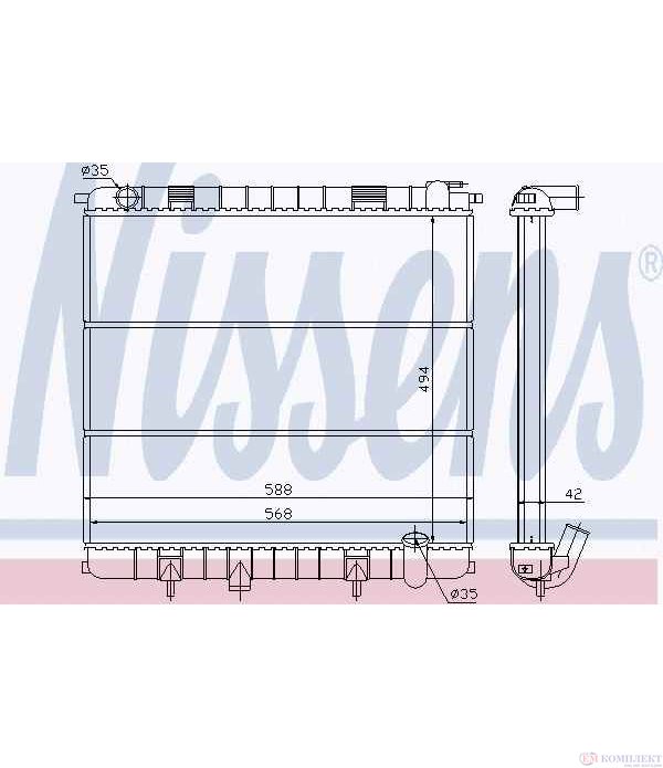 РАДИАТОР ВОДЕН LAND ROVER RANGE ROVER II (1994-) 4.6 - NISSENS