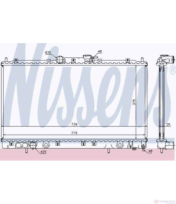 РАДИАТОР ВОДЕН MITSUBISHI GALANT VI COMBI (1996-) 2.4 GDI - NISSENS