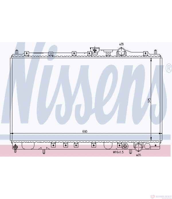 РАДИАТОР ВОДЕН MITSUBISHI GALANT V SEDAN (1992-) 2.0 V6-24 - NISSENS