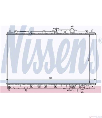 РАДИАТОР ВОДЕН MITSUBISHI GALANT V SEDAN (1992-) 2.5 V6-24 4x4 - NISSENS