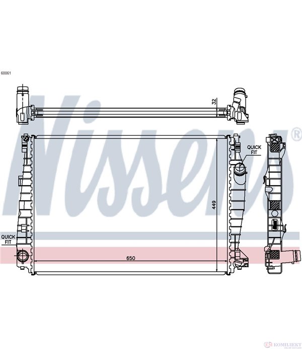 РАДИАТОР ВОДЕН ALFA ROMEO 159 SPORTWAGON (2006-) 3.2 JTS Q4 - NISSENS