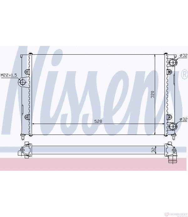 РАДИАТОР ВОДЕН VOLKSWAGEN VENTO (1991-) 1.8 - NISSENS