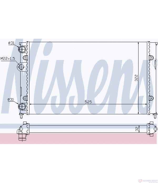 РАДИАТОР ВОДЕН VOLKSWAGEN GOLF III VARIANT (1993-) 1.6 - NISSENS