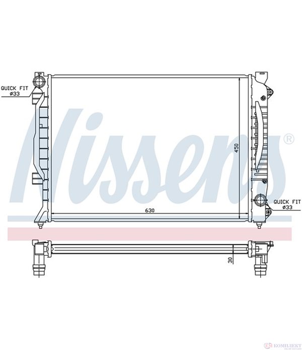 РАДИАТОР ВОДЕН AUDI A6 AVANT (1997-) 2.5 TDI quattro - NISSENS