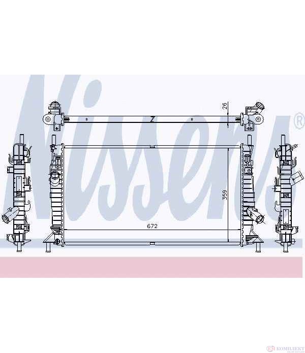 РАДИАТОР ВОДЕН FORD FOCUS II COMBI (2004-) 1.4 - NISSENS