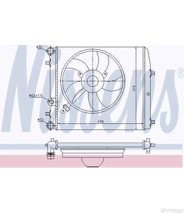 РАДИАТОР ВОДЕН VOLKSWAGEN POLO (2001-) 1.9 SDI - NISSENS