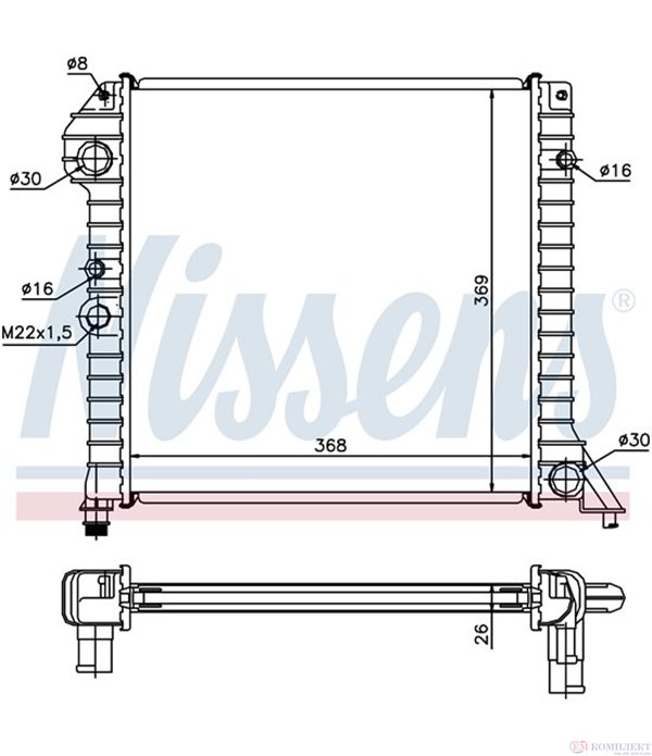 РАДИАТОР ВОДЕН VOLVO 460 L (1988-) 1.8 - NISSENS