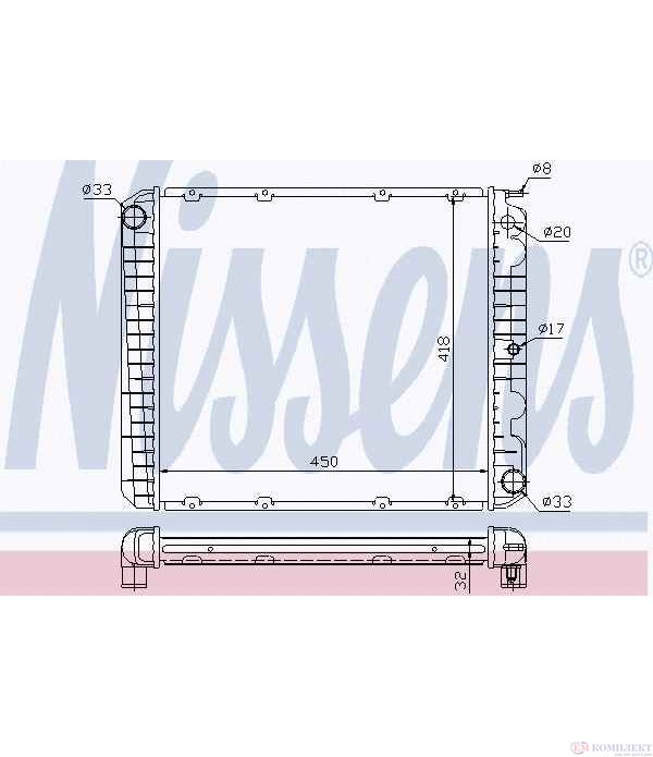 РАДИАТОР ВОДЕН VOLVO 240 COMBI (1974-) 2.3 CAT - NISSENS