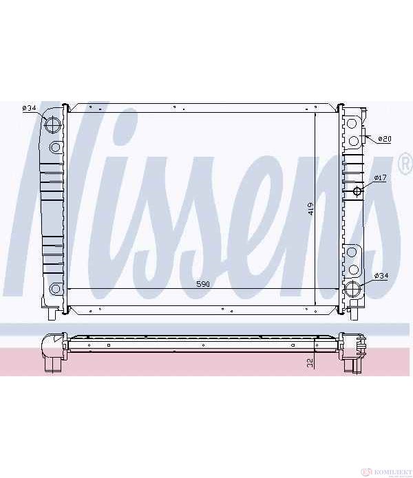 РАДИАТОР ВОДЕН VOLVO 940 II COMBI (1994-) 2.3 ti - NISSENS