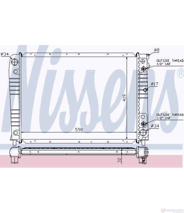 РАДИАТОР ВОДЕН VOLVO 940 II COMBI (1994-) 2.3 ti - NISSENS
