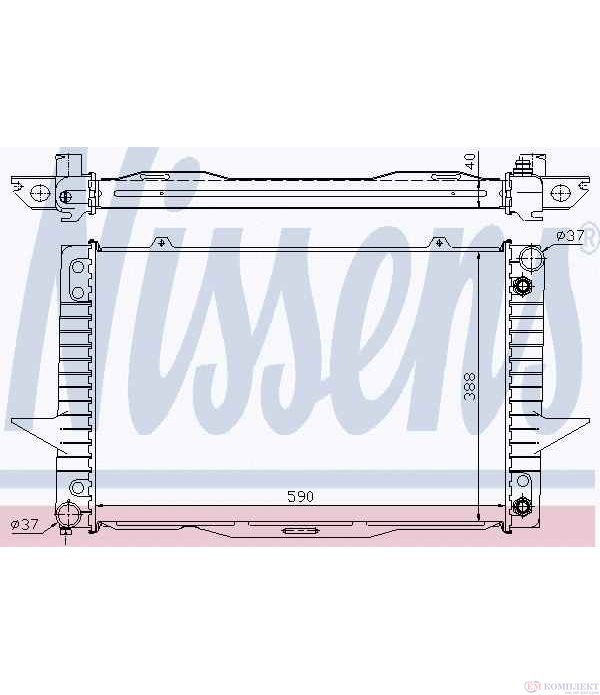 РАДИАТОР ВОДЕН VOLVO S70 (1996-) 2.3 Turbo - NISSENS