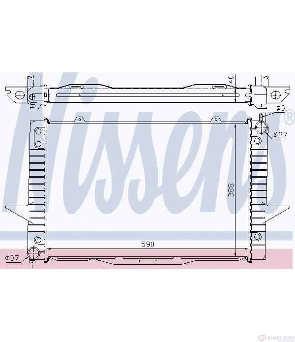 РАДИАТОР ВОДЕН VOLVO V70 I COMBI (1996-) 2.4 Bifuel - NISSENS