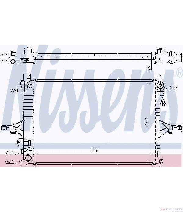 РАДИАТОР ВОДЕН VOLVO S80 I (1998-) 2.4 Bifuel - NISSENS