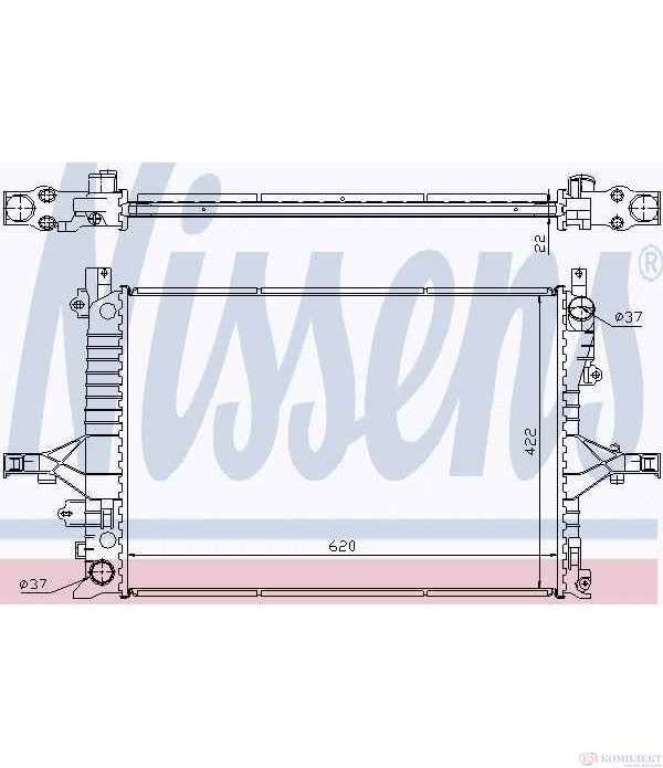 РАДИАТОР ВОДЕН VOLVO S80 I (1998-) 2.4 Bifuel - NISSENS