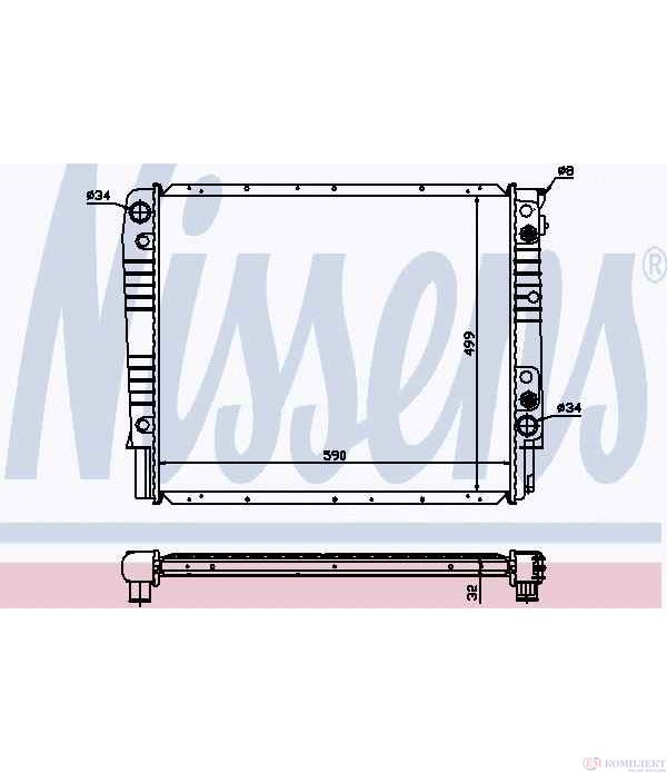 РАДИАТОР ВОДЕН VOLVO 960 II COMBI (1994-) 2.9 - NISSENS