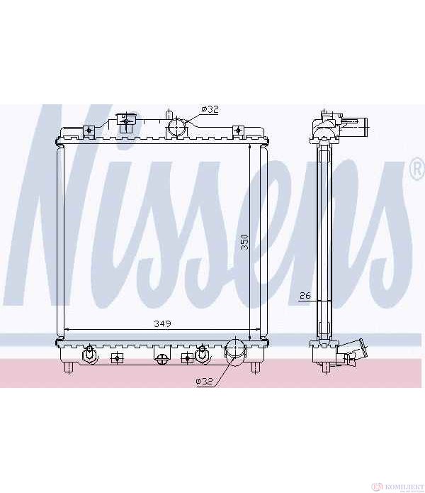 РАДИАТОР ВОДЕН HONDA CIVIC VI FASTBACK (1994-) 1.6 VTi - NISSENS