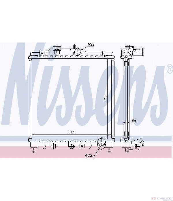 РАДИАТОР ВОДЕН HONDA CIVIC VI FASTBACK (1994-) 1.6 VTi - NISSENS