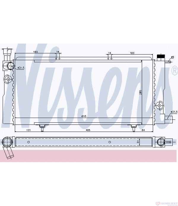 РАДИАТОР ВОДЕН PEUGEOT 205 I (1983-) 1.6 - NISSENS