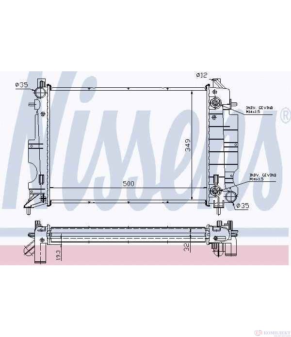 РАДИАТОР ВОДЕН SAAB 900 II (1993-) 2.0 i - NISSENS