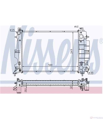 РАДИАТОР ВОДЕН SAAB 900 II (1993-) 2.0 i - NISSENS