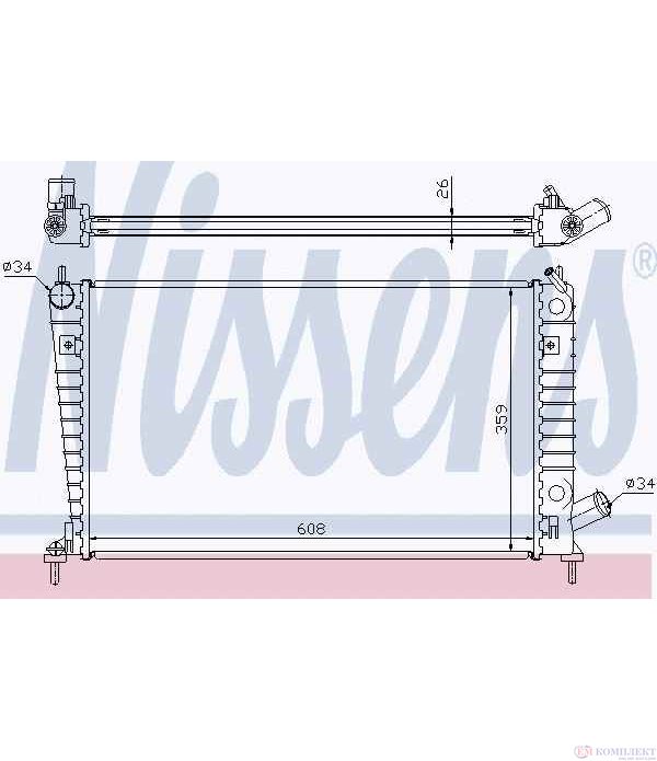 РАДИАТОР ВОДЕН SAAB 9-5 (1997-) 2.0 - NISSENS