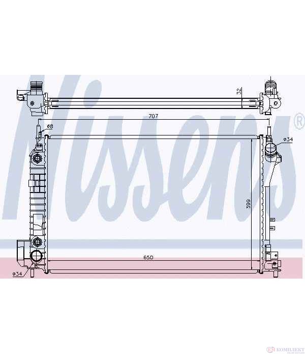 РАДИАТОР ВОДЕН SAAB 9-3 (2002-) 2.0 T Bio Power XWD - NISSENS