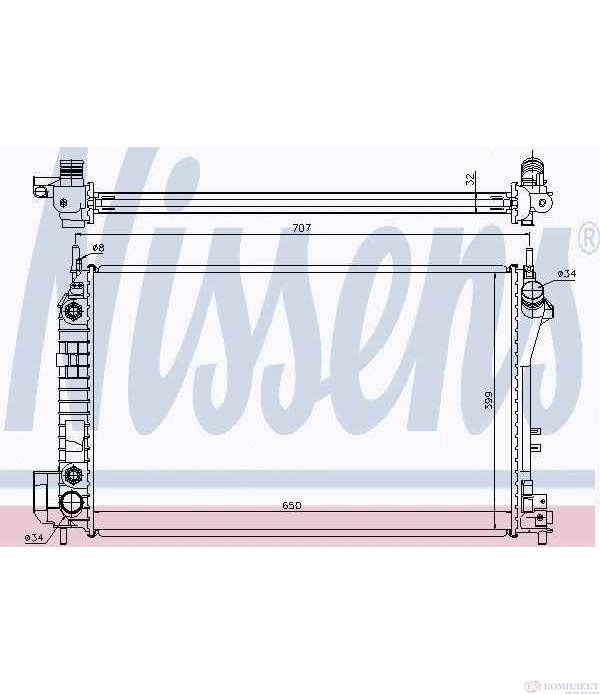 РАДИАТОР ВОДЕН SAAB 9-3 (2002-) 2.0 T Bio Power - NISSENS