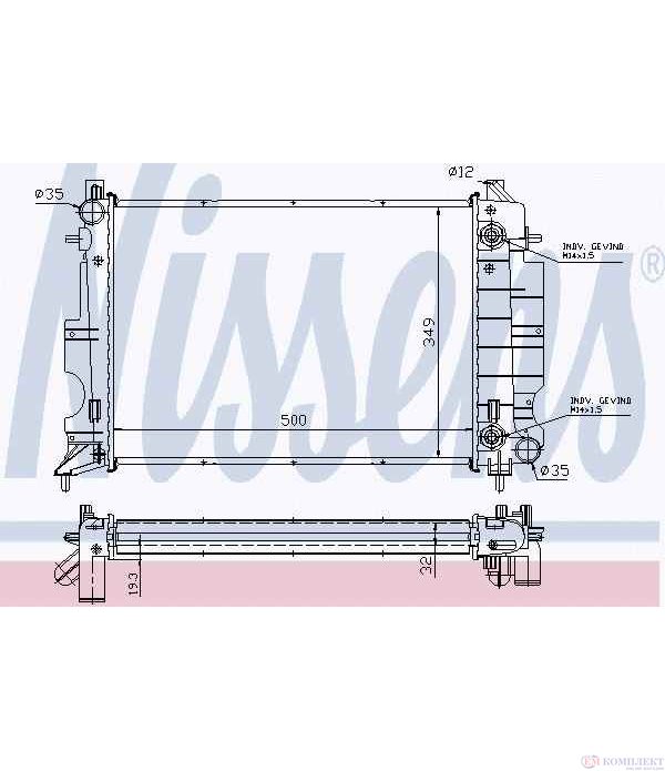 РАДИАТОР ВОДЕН SAAB 900 II COUPE (1993-) 2.3 16V - NISSENS