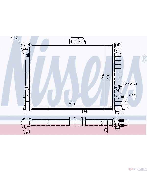 РАДИАТОР ВОДЕН SAAB 9000 HATCHBACK (1984-) 2.3 16V Turbo - NISSENS