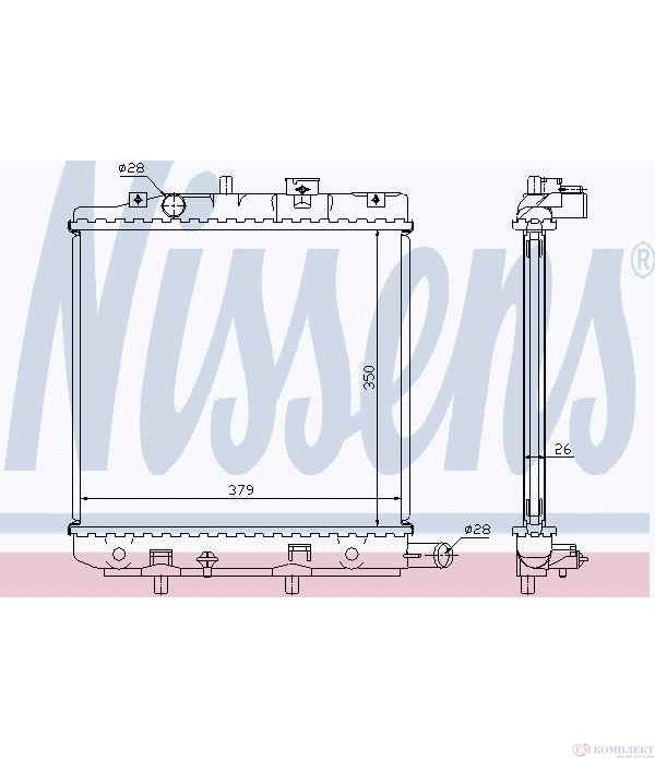 РАДИАТОР ВОДЕН MAZDA DEMIO (1996-) 1.3 i 16V - NISSENS