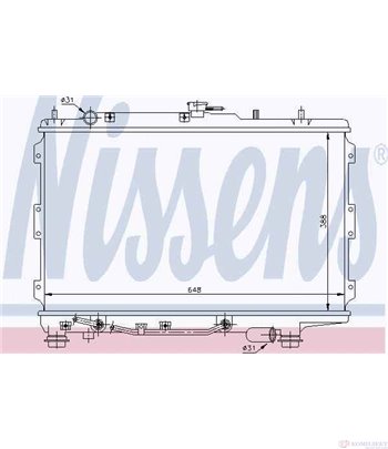 РАДИАТОР ВОДЕН KIA SEPHIA SEDAN (1993-) 1.6 i - NISSENS