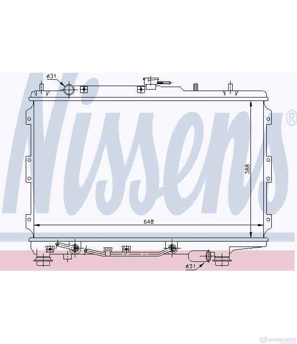РАДИАТОР ВОДЕН KIA SEPHIA SEDAN (1993-) 1.6 i - NISSENS