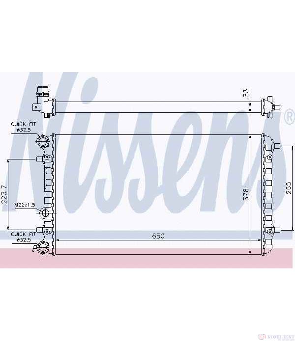 РАДИАТОР ВОДЕН VOLKSWAGEN NEW BEETLE (1998-) 1.4 - NISSENS