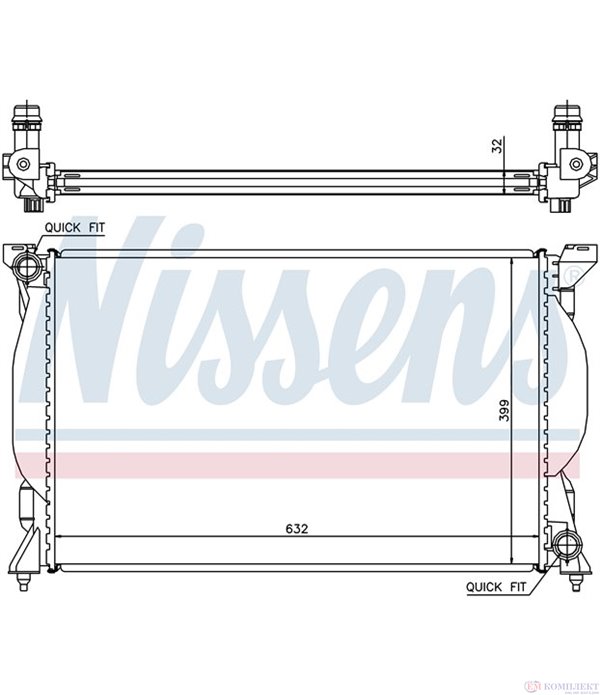 РАДИАТОР ВОДЕН AUDI A4 CABRIOLET (2002-) 2.4 - NISSENS