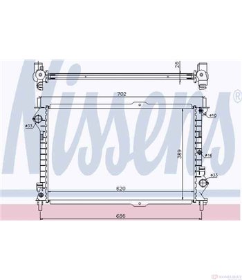 РАДИАТОР ВОДЕН FORD TOURNEO CONNECT (2002-) 1.8 Di - NISSENS