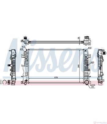 РАДИАТОР ВОДЕН VOLKSWAGEN CRAFTER 30-50 (2006-) 2.5 TDI - NISSENS