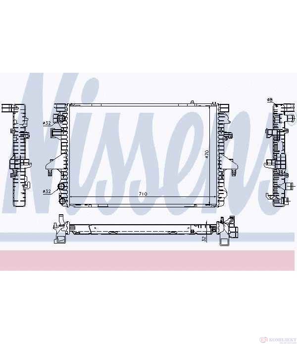 РАДИАТОР ВОДЕН VOLKSWAGEN TRANSPORTER V (2003-) 3.2 V6 4motion - NISSENS