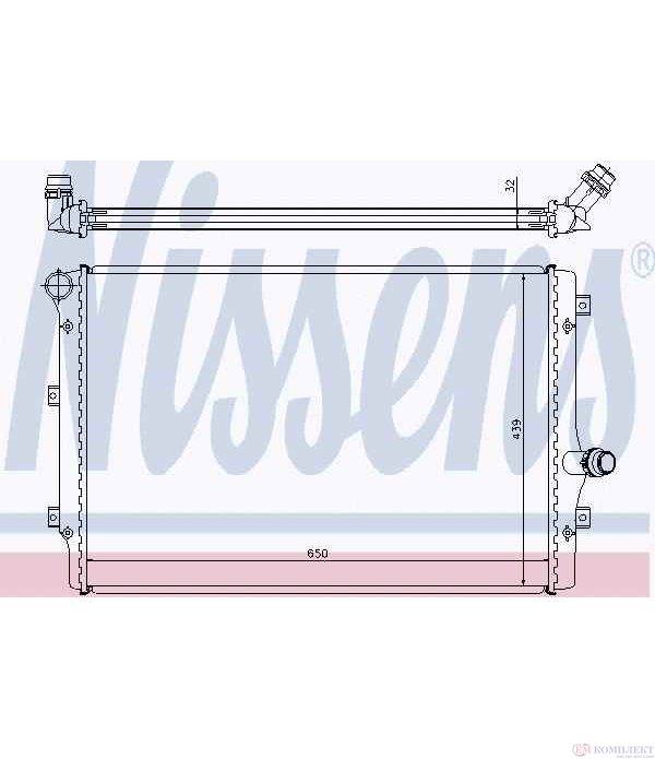 РАДИАТОР ВОДЕН VOLKSWAGEN GOLF VI VARIANT (2009-) 2.0 TDI - NISSENS