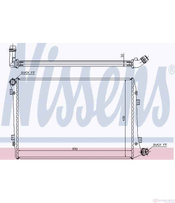 РАДИАТОР ВОДЕН VOLKSWAGEN EOS (2006-) 2.0 TDI - NISSENS