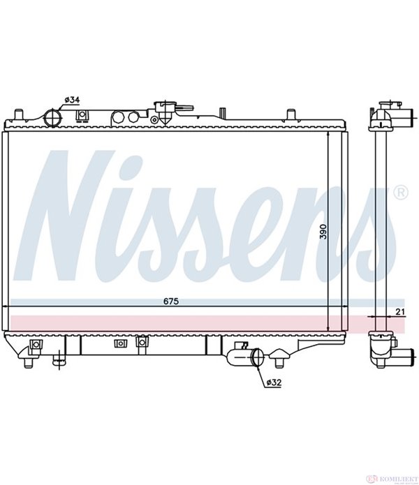 РАДИАТОР ВОДЕН MAZDA 323 C IV (1989-) 1.8 16V 4WD - NISSENS