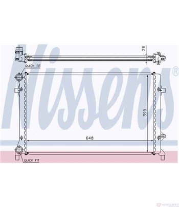 РАДИАТОР ВОДЕН VOLKSWAGEN CADDY III COMBI (2004-) 1.4 16V - NISSENS