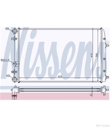 РАДИАТОР ВОДЕН VOLKSWAGEN POLO (2001-) 1.4 16V - NISSENS