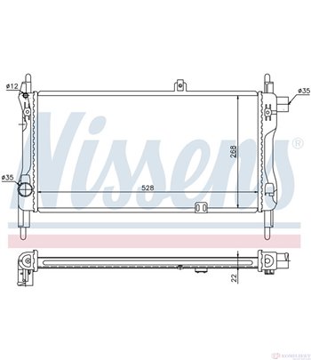 РАДИАТОР ВОДЕН OPEL KADETT E COMBI (1984-) 1.3 i CAT - NISSENS