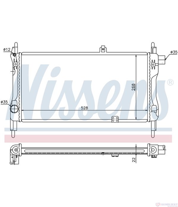 РАДИАТОР ВОДЕН OPEL KADETT E COMBI (1984-) 1.3 i CAT - NISSENS
