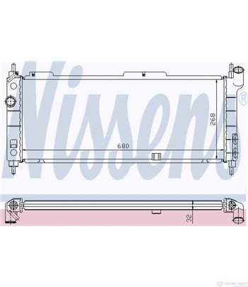 РАДИАТОР ВОДЕН VAUXHALL CORSAVAN MK II (1994-) 1.4 i - NISSENS