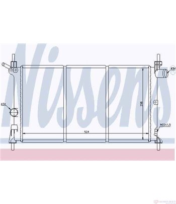 РАДИАТОР ВОДЕН OPEL ASTRA F COMBI (1991-) 1.4 i - NISSENS