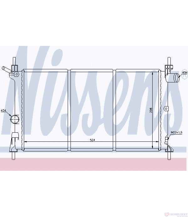 РАДИАТОР ВОДЕН OPEL ASTRA F COMBI (1991-) 1.4 i - NISSENS