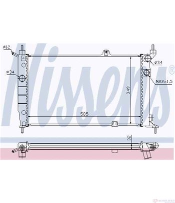РАДИАТОР ВОДЕН OPEL ASTRA F COMBI (1991-) 1.4 Si - NISSENS